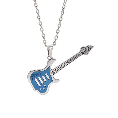 JEWELRY Ｙ Zx Jewelry Stainless Steel Blue Music Rock Guitar Pendants